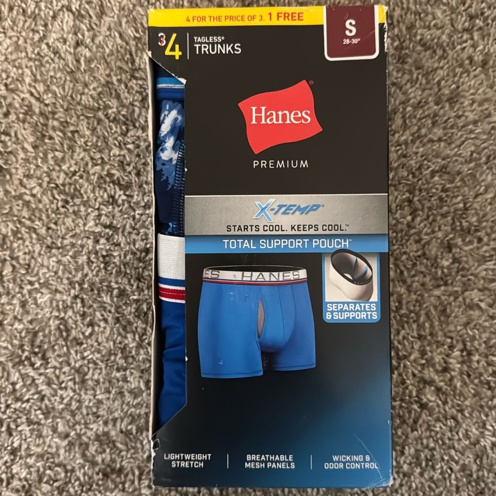 Hanes Premium X-Temp Trunks (Boxer Briefs) Sizes Small & X-Large